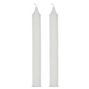 Nkuku Rustic Soy Blend Dinner Candle White Set of 2